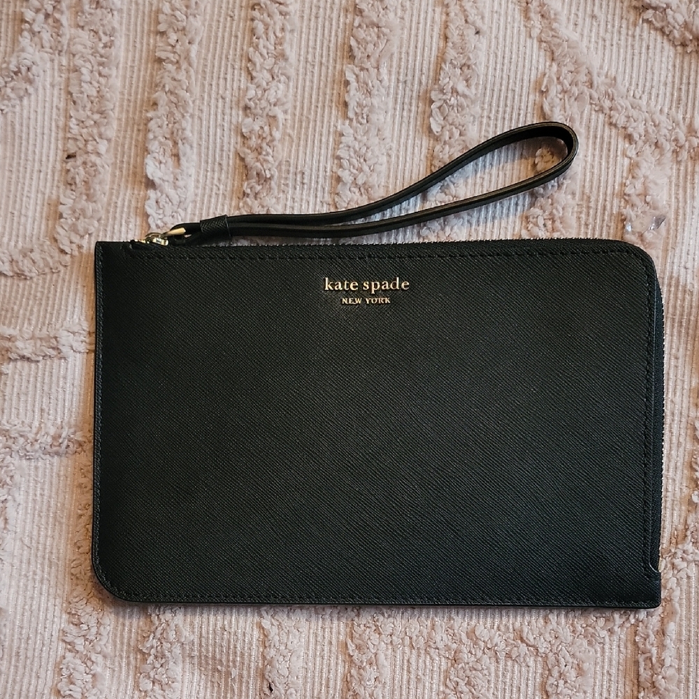 Kate Spade Black Leather Wristlet